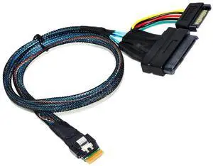 4i PCIe 4.0 to . nVME SSD Extension Cable,- 38P to - 68P 50CM Cable with SATA Power, Compatible with U2 SSD 750/P3500 3600 4i PCIe 4.0 to . nVME SSD Extension Cable,- 38P to - 68P 50CM Cable with SATA Power, Compatible with U2 SSD 750/P3500 3600