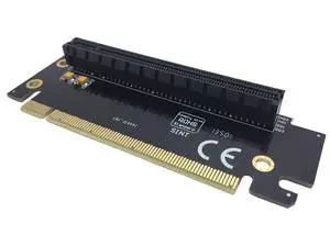 PCIe 16x Riser Card,PCI-e Express 3.0 X16 Male to Female Extension Card for GPU Graphics Card(90Degree 2.4CM Height) PCIe 16x Riser Card,PCI-e Express 3.0 X16 Male to Female Extension Card for GPU Graphics Card(90Degree 2.4CM Height)
