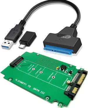 NGFF M.2 B-M Key SSD to 2.5-Inch SATA Adapter Card with USB 2.0 SATA Cable NGFF M.2 B-M Key SSD to 2.5-Inch SATA Adapter Card with USB 2.0 SATA Cable