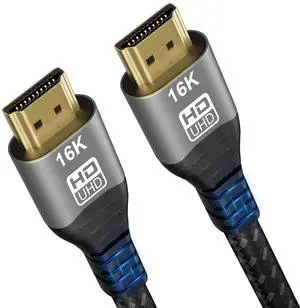 16K 10K 8K HDMI 2.2 Cable 1.6FT, 96Gbps Ultra High Speed HDMI Braided Cord, Support 16K@60Hz 12K@120Hz 10K@30Hz HDCP 2.2&2.3, Dynamic HDR,eARC,DTS:X, for Roku TV/HDTV/PS5/Xbox/Blu-ray 16K 10K 8K HDMI 2.2 Cable 1.6FT, 96Gbps Ultra High Speed HDMI Braided Cord, Support 16K@60Hz 12K@120Hz 10K@30Hz HDCP 2.2&2.3, Dynamic HDR,eARC,DTS:X, for Roku TV/HDTV/PS5/Xbox/Blu-ray