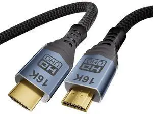 16K 10K 8K HDMI 2.2 Cable 3.3FT/1M, 96Gbps Ultra High Speed Hdmi Braided Cord Support 16K@60Hz 8K@240Hz 4K@480Hz, HDCP 2.2 & 2.3, HDR 10,eARC, DTS:X, for Roku TV/PS5/Blu-ray, Home Theater 16K 10K 8K HDMI 2.2 Cable 3.3FT/1M, 96Gbps Ultra High Speed Hdmi Braided Cord Support 16K@60Hz 8K@240Hz 4K@480Hz, HDCP 2.2 & 2.3, HDR 10,eARC, DTS:X, for Roku TV/PS5/Blu-ray, Home Theater