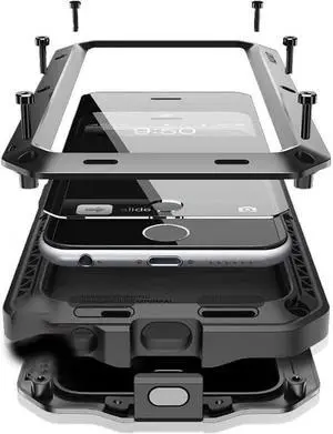 for iPhone 16 Pro Max Metal Case 6.9",Heavy Duty Shockproof Aluminum Alloy Tough Armour Military Phone Case,360 Full Body Protective Cover with Silicone Built-in Screen Protector - Black for iPhone 16 Pro Max Metal Case 6.9",Heavy Duty Shockproof Aluminum Alloy Tough Armour Military Phone Case,360 Full Body Protective Cover with Silicone Built-in Screen Protector - Black