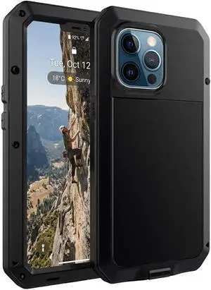 for iPhone 13 Case, 360 Full Body Protective Cover Heavy Duty Shockproof Tough Armour Aluminum Metal Case with Silicone Built-in Screen Protector for Apple iPhone 13 6.1 Inch - Black for iPhone 13 Case, 360 Full Body Protective Cover Heavy Duty Shockproof Tough Armour Aluminum Metal Case with Silicone Built-in Screen Protector for Apple iPhone 13 6.1 Inch - Black