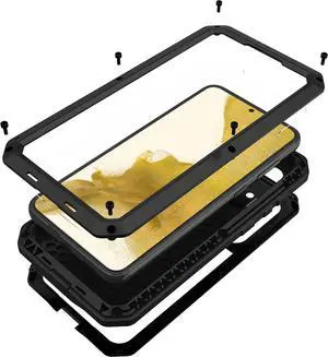 for Galaxy S23 Plus Case,Full Body Protective Heavy Duty Shockproof Tough Armour Aluminum Alloy Metal Military Case with Silicone Built-in Screen for SAM-UNG Galaxy S23+ 5g 6.6" - Black for Galaxy S23 Plus Case,Full Body Protective Heavy Duty Shockproof Tough Armour Aluminum Alloy Metal Military Case with Silicone Built-in Screen for SAM-UNG Galaxy S23+ 5g 6.6" - Black