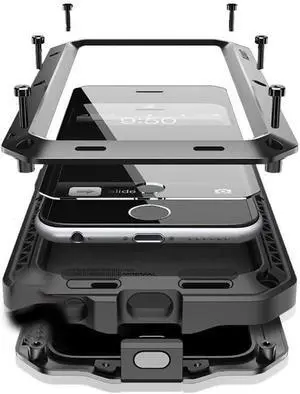 for iPhone 16 Pro Metal Case 6.3",Heavy Duty Shockproof Aluminum Alloy Tough Armour Military Phone Case,360 Full Body Protective Cover with Silicone Built-in Screen Protector - Black for iPhone 16 Pro Metal Case 6.3",Heavy Duty Shockproof Aluminum Alloy Tough Armour Military Phone Case,360 Full Body Protective Cover with Silicone Built-in Screen Protector - Black
