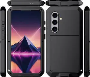 for Galaxy S24 Plus Case 6.6",Full Body Protective Cover Heavy Duty Shockproof Tough Armour Aluminum Alloy Metal Case with Silicone Built-in Screen Protector for SAM-UNG - Black for Galaxy S24 Plus Case 6.6",Full Body Protective Cover Heavy Duty Shockproof Tough Armour Aluminum Alloy Metal Case with Silicone Built-in Screen Protector for SAM-UNG - Black
