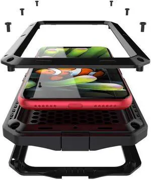 for iPhone XR Case,360 Full Body Protective Cover Heavy Duty Shockproof Tough Armour Aluminum Alloy Metal Case with Silicone Built-in Screen Protector for iPhone XR - Black for iPhone XR Case,360 Full Body Protective Cover Heavy Duty Shockproof Tough Armour Aluminum Alloy Metal Case with Silicone Built-in Screen Protector for iPhone XR - Black