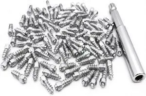12mm Carbide Screw Tire Studs Snow Spikes Anti-Slip/Anti-ice for Car/Snowmobile/Tractor/ATV/UTV/MO-TOrcycle/Short Lug/Bicycles/Shoes with Installation Tool - Pack of 100 12mm Carbide Screw Tire Studs Snow Spikes Anti-Slip/Anti-ice for Car/Snowmobile/Tractor/ATV/UTV/MO-TOrcycle/Short Lug/Bicycles/Shoes with Installation Tool - Pack of 100
