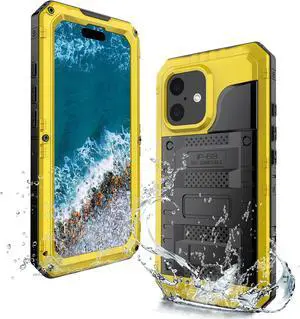 Waterproof Case for iPhone 16 Plus, Heavy Duty Durable Metal Full Body Built-in Screen Protection Case Shockproof Dustproof Rugged Military Grade Defender for iPhone 16 Plus - Yellow Waterproof Case for iPhone 16 Plus, Heavy Duty Durable Metal Full Body Built-in Screen Protection Case Shockproof Dustproof Rugged Military Grade Defender for iPhone 16 Plus - Yellow