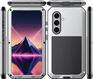 for Galaxy S25 Plus Case 6.6",Full Body Protective Cover Heavy Duty Shockproof Tough Armour Aluminum Alloy Metal Case with Silicone Built-in Screen Protector for SAM-UNG Silver for Galaxy S25 Plus Case 6.6",Full Body Protective Cover Heavy Duty Shockproof Tough Armour Aluminum Alloy Metal Case with Silicone Built-in Screen Protector for SAM-UNG Silver