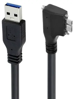 Vision Cable Micro USB3.0 Dual Screws Locking to Type-A USB3.0 Data 5Gbps Power Cord 90 Degree Left Angled Type Compatible with VR Industrial Camera Computer (1.2m) Vision Cable Micro USB3.0 Dual Screws Locking to Type-A USB3.0 Data 5Gbps Power Cord 90 Degree Left Angled Type Compatible with VR Industrial Camera Computer (1.2m)