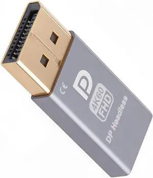 DP Virtual Display Displayport Active Adapter Dummy Plug Headless Ghost Emulator 1080p@120Hz Compatible with Remote Desktop Laptop Server NAS Silver (4K@60Hz) DP Virtual Display Displayport Active Adapter Dummy Plug Headless Ghost Emulator 1080p@120Hz Compatible with Remote Desktop Laptop Server NAS Silver (4K@60Hz)