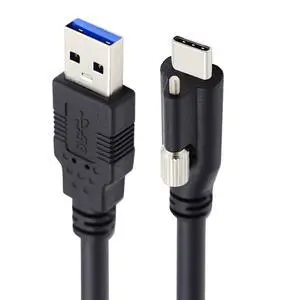 Vision Cable USB3.1 Type-C USB-C Single Screw Locking to Type-A USB3.0 Data 10Gbps Power Cord Compatible with VR Industrial Camera Phone FPV Computer (5.0m) Vision Cable USB3.1 Type-C USB-C Single Screw Locking to Type-A USB3.0 Data 10Gbps Power Cord Compatible with VR Industrial Camera Phone FPV Computer (5.0m)