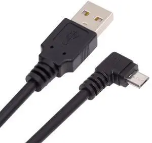 Left Angle 90 Degree Micro USB Type-B 5Pin to USB 2.0 Type-A Data 480Mbps Charge Cable Compatible with Computer Phone Tablet Camera (5ft/150cm) Left Angle 90 Degree Micro USB Type-B 5Pin to USB 2.0 Type-A Data 480Mbps Charge Cable Compatible with Computer Phone Tablet Camera (5ft/150cm)
