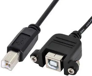 Straight Type USB 2.0 Type-B Male to Type-B USB Female Panel Mount Screw Connector Compatible withDisk Printer Scanner Cable 50cm Straight Type USB 2.0 Type-B Male to Type-B USB Female Panel Mount Screw Connector Compatible withDisk Printer Scanner Cable 50cm