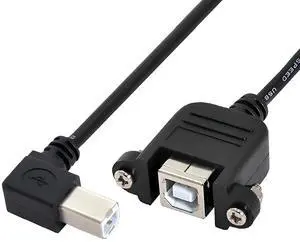 Left Angled USB 2.0 Type-B Male 90 Degree to Type-B USB Female Panel Mount Screw Connector Compatible withDisk Printer Scanner Cable 50cm Left Angled USB 2.0 Type-B Male 90 Degree to Type-B USB Female Panel Mount Screw Connector Compatible withDisk Printer Scanner Cable 50cm