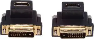 2PCS/Lot Up & Down Angled 90 Degree Connector DVI Male to HDMI Type-A Female 4K Adapter Port Savers Compatible withComputer HDTV Graphics Card Monitor Displays 2PCS/Lot Up & Down Angled 90 Degree Connector DVI Male to HDMI Type-A Female 4K Adapter Port Savers Compatible withComputer HDTV Graphics Card Monitor Displays
