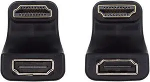 2PCS/Lot Up & Down Angled HDMI Male Type-A to HDMI Type-A Female Port Savers 360 Degree Opposite U Shape Back Angled Extension Adapter Converter (Pitch=21mm) 2PCS/Lot Up & Down Angled HDMI Male Type-A to HDMI Type-A Female Port Savers 360 Degree Opposite U Shape Back Angled Extension Adapter Converter (Pitch=21mm)