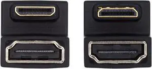 2PCS/Lot 360 Degree Down & Up Opposite U Shape Back Angled 4K Mini HDMI 1.4 Type-C Male to HDMI Type-A Female Extension Adapter Converter (Pitch=10mm) 2PCS/Lot 360 Degree Down & Up Opposite U Shape Back Angled 4K Mini HDMI 1.4 Type-C Male to HDMI Type-A Female Extension Adapter Converter (Pitch=10mm)