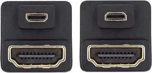 2PCS/Lot Up & Down Angled Micro HDMI 1.4 Male Type-D to HDMI Type-A Female Port Saver 360 Degree Opposite U Shape Back Angled Extension Adapter (Pitch=11mm) 2PCS/Lot Up & Down Angled Micro HDMI 1.4 Male Type-D to HDMI Type-A Female Port Saver 360 Degree Opposite U Shape Back Angled Extension Adapter (Pitch=11mm)