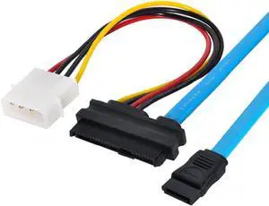 7Pin SATA Host to SFF-8482 SAS 29 Pin Hard Disk Drive Raid Cable 6Gbps Blue Color with 4Pin IDE Power Port Compatible withServer Mainboard (Without Chipset) 7Pin SATA Host to SFF-8482 SAS 29 Pin Hard Disk Drive Raid Cable 6Gbps Blue Color with 4Pin IDE Power Port Compatible withServer Mainboard (Without Chipset)