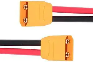 XT90 Power Connector Male to Male 10AWG Extension Cable High Current Compatible with RC Battery Quadcopter Multirotor Portable Charge Station Solar Panel (50cm) XT90 Power Connector Male to Male 10AWG Extension Cable High Current Compatible with RC Battery Quadcopter Multirotor Portable Charge Station Solar Panel (50cm)