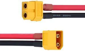 XT60 Power Connector Male to Female 12AWG Extension Cable High Current Compatible with RC Battery Quadcopter Multirotor Portable Charge Station Solar Panel (50cm) XT60 Power Connector Male to Female 12AWG Extension Cable High Current Compatible with RC Battery Quadcopter Multirotor Portable Charge Station Solar Panel (50cm)