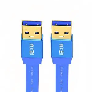 Slim USB 3.0 Type-A Male to USB3.0 A Male Cable Ultra Flat Extension Blue 5Gbps Compatible with Disk SSD Camera Data (30cm) Slim USB 3.0 Type-A Male to USB3.0 A Male Cable Ultra Flat Extension Blue 5Gbps Compatible with Disk SSD Camera Data (30cm)