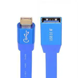 Ultra Flat Slim USB 3.0 Type-C Male USB-C to OTG USB 3.0 Type-A Female Cable Ultra Flat On-the-Go Blue 10Gbps Compatible with Laptop Computer Disk SSD Camera Data (20cm) Ultra Flat Slim USB 3.0 Type-C Male USB-C to OTG USB 3.0 Type-A Female Cable Ultra Flat On-the-Go Blue 10Gbps Compatible with Laptop Computer Disk SSD Camera Data (20cm)