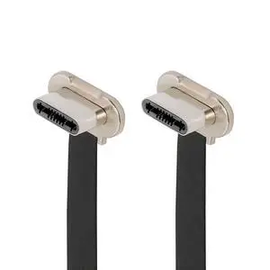 90 Degree Dual Angled Ultra Slim Flat USB-C Type C to USB-C Power USB2.0 Data Cable 65W Fast Charge Compatible with Laptop Tablet Phone (150mm) 90 Degree Dual Angled Ultra Slim Flat USB-C Type C to USB-C Power USB2.0 Data Cable 65W Fast Charge Compatible with Laptop Tablet Phone (150mm)