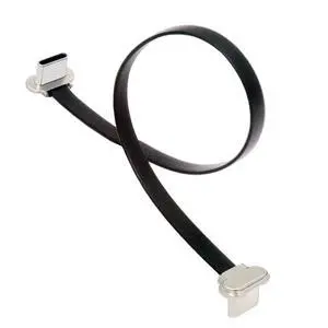 90 Degree Dual Angled USB-C Type C to USB-C Ultra Slim Flat Power USB2.0 Data Cable 65W Fast Charge Compatible with Laptop Tablet Phone (150mm) 90 Degree Dual Angled USB-C Type C to USB-C Ultra Slim Flat Power USB2.0 Data Cable 65W Fast Charge Compatible with Laptop Tablet Phone (150mm)