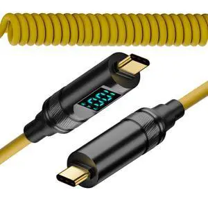 Smart LED Display USB-C USB4 Stretch Coiled Cable 20Gbps Data 100W Power 8K Video Compatible with Laptop Disk PhoneType-C Male to Male Cable (1.8m) Smart LED Display USB-C USB4 Stretch Coiled Cable 20Gbps Data 100W Power 8K Video Compatible with Laptop Disk PhoneType-C Male to Male Cable (1.8m)