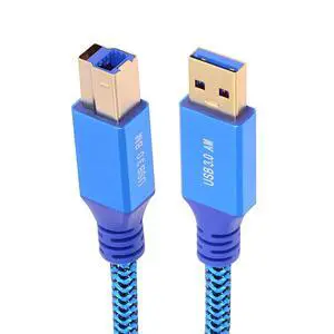 USB 3.0 Type-A Male to USB3.0 Type-B Male Cable Extension Blue Sleeve Braid Compatible withDisk SSD Camera Data Laptop Desktop 5Gbps (100cm) USB 3.0 Type-A Male to USB3.0 Type-B Male Cable Extension Blue Sleeve Braid Compatible withDisk SSD Camera Data Laptop Desktop 5Gbps (100cm)