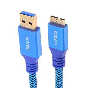 USB 3.0 Type-A Male to Micro-USB3.0 Male Cable Extension Blue Sleeve Braid Compatible withDisk SSD Camera Data Laptop Desktop 5Gbps (300cm) USB 3.0 Type-A Male to Micro-USB3.0 Male Cable Extension Blue Sleeve Braid Compatible withDisk SSD Camera Data Laptop Desktop 5Gbps (300cm)