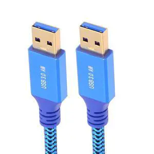 USB 3.0 Type-A Male to USB3.0 Type-A Male Cable Extension Blue Sleeve Braid Compatible withDisk SSD Camera Data Laptop Desktop 5Gbps (200cm) USB 3.0 Type-A Male to USB3.0 Type-A Male Cable Extension Blue Sleeve Braid Compatible withDisk SSD Camera Data Laptop Desktop 5Gbps (200cm)