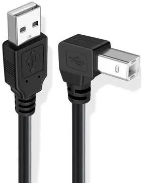 Down Angled USB 2.0 Type-B Male 90 Degree Connector to Type-A USB Male Data Power Compatible withDisk Printer Scanner Cable 150cm Down Angled USB 2.0 Type-B Male 90 Degree Connector to Type-A USB Male Data Power Compatible withDisk Printer Scanner Cable 150cm