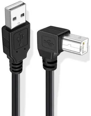 Left Angled USB 2.0 Type-B Male 90 Degree Connector to Type-A USB Male Data Power Compatible withDisk Printer Scanner Cable 150cm Left Angled USB 2.0 Type-B Male 90 Degree Connector to Type-A USB Male Data Power Compatible withDisk Printer Scanner Cable 150cm