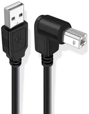 Up Angled USB 2.0 Type-B Male 90 Degree Connector to Type-A USB Male Data Power Compatible withDisk Printer Scanner Cable 150cm Up Angled USB 2.0 Type-B Male 90 Degree Connector to Type-A USB Male Data Power Compatible withDisk Printer Scanner Cable 150cm