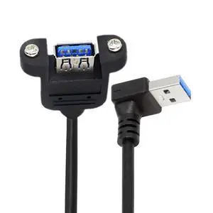 Up Angled Cord USB 3.0 Male to Female Type-A Panel Type Extension Cable Super Speed 90 Degree Connector Compatible with Tight Spaces HDTV Desktop Laptop Gaming (30cm) Up Angled Cord USB 3.0 Male to Female Type-A Panel Type Extension Cable Super Speed 90 Degree Connector Compatible with Tight Spaces HDTV Desktop Laptop Gaming (30cm)