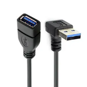 Up Angled Cord USB 3.0 Male to Female Type-A Extension Cable Super Speed 90 Degree Connector Compatible with Tight Spaces HDTV Desktop Laptop Gaming (16cm) Up Angled Cord USB 3.0 Male to Female Type-A Extension Cable Super Speed 90 Degree Connector Compatible with Tight Spaces HDTV Desktop Laptop Gaming (16cm)