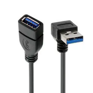 Down Angled Cord USB 3.0 Male to Female Type-A Extension Cable Super Speed 90 Degree Connector Compatible with Tight Spaces HDTV Desktop Laptop Gaming (16cm) Down Angled Cord USB 3.0 Male to Female Type-A Extension Cable Super Speed 90 Degree Connector Compatible with Tight Spaces HDTV Desktop Laptop Gaming (16cm)