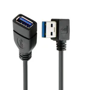 Left Angled Cord USB 3.0 Male to Female Type-A Extension Cable Super Speed 90 Degree Connector Compatible with Tight Spaces HDTV Desktop Laptop Gaming (16cm) Left Angled Cord USB 3.0 Male to Female Type-A Extension Cable Super Speed 90 Degree Connector Compatible with Tight Spaces HDTV Desktop Laptop Gaming (16cm)