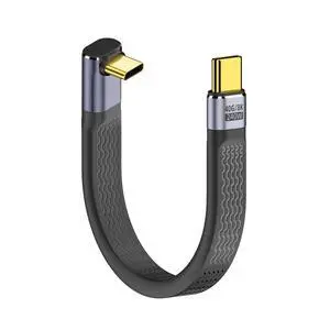 USB4.0 Up Angled 240W Type-C USB-C Male to Male USB4 40Gbps 100W 8K Flat Slim FPC Data Cable Compatible with Laptop Phone 13cm (40Gbps 240W 8K) USB4.0 Up Angled 240W Type-C USB-C Male to Male USB4 40Gbps 100W 8K Flat Slim FPC Data Cable Compatible with Laptop Phone 13cm (40Gbps 240W 8K)