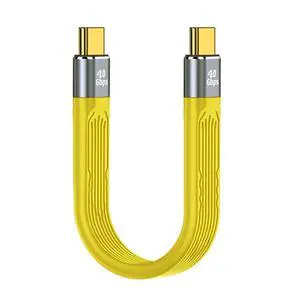 USB4.0 Type-C USB-C Male to Male USB4 Flat Slim FPC Data Cable Yellow Color Compatible with Laptop Phone 13cm (40Gbps 100W 8K) USB4.0 Type-C USB-C Male to Male USB4 Flat Slim FPC Data Cable Yellow Color Compatible with Laptop Phone 13cm (40Gbps 100W 8K)