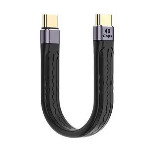 USB4.0 Type-C USB-C Male to Male USB4 Flat Slim FPC Data Cable Black Color 13cm Compatible with Laptop Phone (40Gbps 100W 8K) USB4.0 Type-C USB-C Male to Male USB4 Flat Slim FPC Data Cable Black Color 13cm Compatible with Laptop Phone (40Gbps 100W 8K)