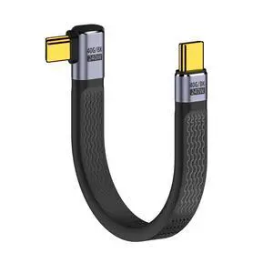 USB4.0 Right Angled 240W Type-C USB-C Male to Male USB4 40Gbps 100W 8K Flat Slim FPC Data Cable Compatible with Laptop Phone 13cm (40Gbps 240W 8K) USB4.0 Right Angled 240W Type-C USB-C Male to Male USB4 40Gbps 100W 8K Flat Slim FPC Data Cable Compatible with Laptop Phone 13cm (40Gbps 240W 8K)