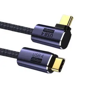 Right Angled USB4 Cable Male to Male 20Gbps with 100W Charging and 8K 5K@60Hz USB4.0 Compatible with Thunderbolt3/4 (200cm) Right Angled USB4 Cable Male to Male 20Gbps with 100W Charging and 8K 5K@60Hz USB4.0 Compatible with Thunderbolt3/4 (200cm)