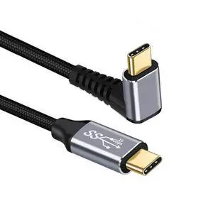 Type-C USB-C Up Down Angled Male to Straight Male USB3.1 10Gbps Video 4K 100W 20V 5A PD Power Data Cable with E-Marker (200cm) Type-C USB-C Up Down Angled Male to Straight Male USB3.1 10Gbps Video 4K 100W 20V 5A PD Power Data Cable with E-Marker (200cm)