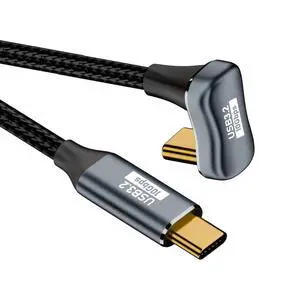 Type-C USB-C Opposite U Shape Back Angled Male to Straight Male USB3.1 10Gbps Video 4K 100W 20V 5A PD Power Cable with E-Marker (200cm) Type-C USB-C Opposite U Shape Back Angled Male to Straight Male USB3.1 10Gbps Video 4K 100W 20V 5A PD Power Cable with E-Marker (200cm)