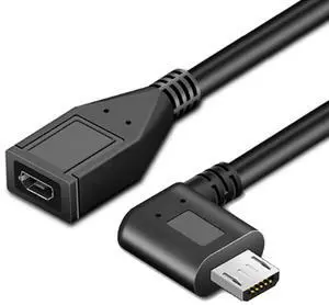 90 Degree Left Angled Micro USB 2.0 Male to Female Data Charge Cable 480Mbps for Phone Extension (50cm) 90 Degree Left Angled Micro USB 2.0 Male to Female Data Charge Cable 480Mbps for Phone Extension (50cm)
